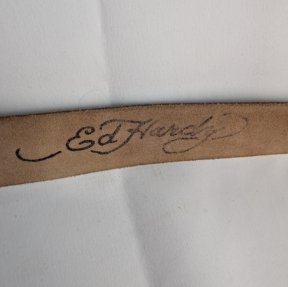 ED HARDY Y2K Leather Men Belt No Size Look Measures 2000 - Picture 4 of 10